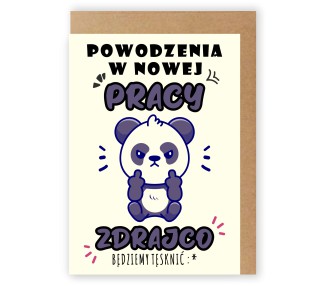 Kartka na pożegnanie koleżanki kolegi z pracy Panda